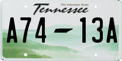 TN license plate A7413A
