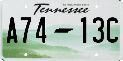 TN license plate A7413C