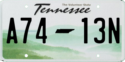 TN license plate A7413N