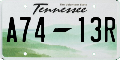 TN license plate A7413R