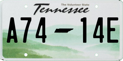 TN license plate A7414E