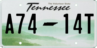 TN license plate A7414T