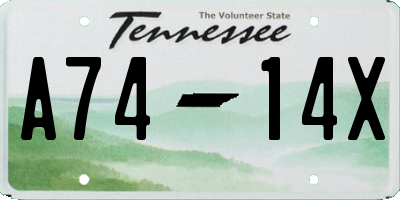 TN license plate A7414X