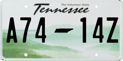 TN license plate A7414Z