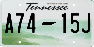 TN license plate A7415J