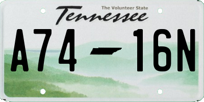 TN license plate A7416N