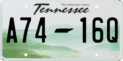 TN license plate A7416Q