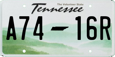 TN license plate A7416R