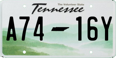 TN license plate A7416Y