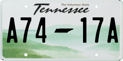 TN license plate A7417A