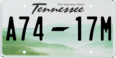 TN license plate A7417M