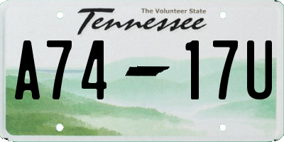 TN license plate A7417U