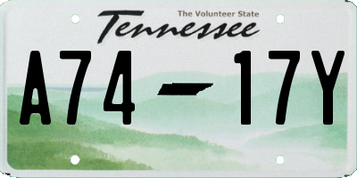 TN license plate A7417Y
