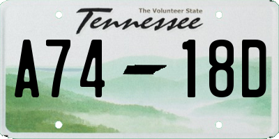 TN license plate A7418D