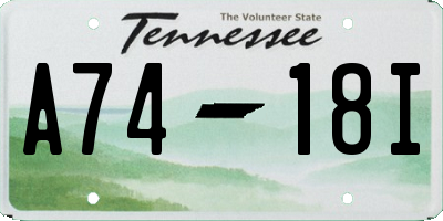 TN license plate A7418I