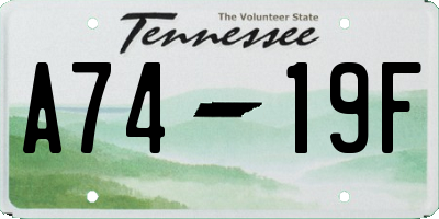 TN license plate A7419F