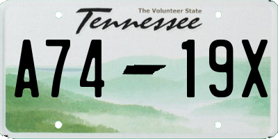 TN license plate A7419X