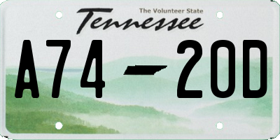TN license plate A7420D