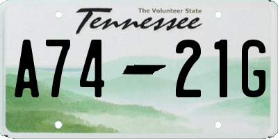 TN license plate A7421G