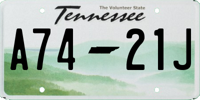 TN license plate A7421J