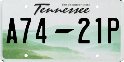 TN license plate A7421P