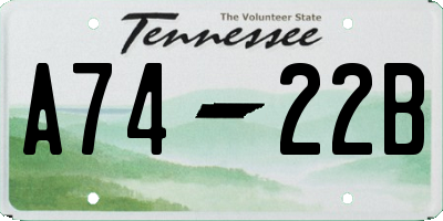 TN license plate A7422B