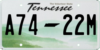 TN license plate A7422M