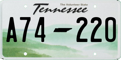 TN license plate A7422O