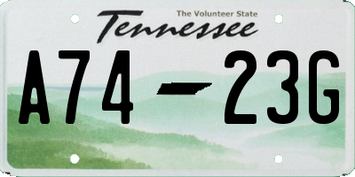 TN license plate A7423G