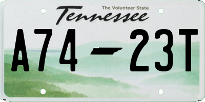 TN license plate A7423T
