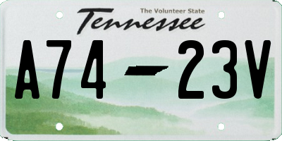 TN license plate A7423V