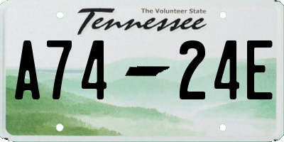 TN license plate A7424E