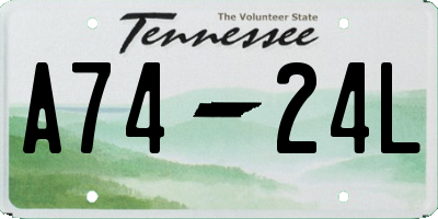 TN license plate A7424L