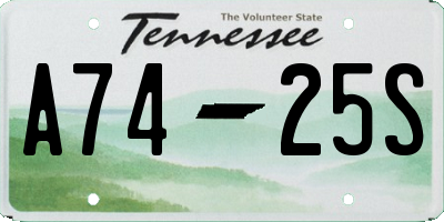 TN license plate A7425S