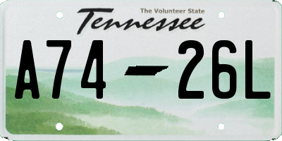 TN license plate A7426L