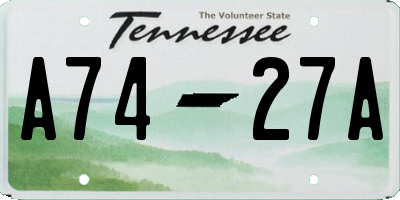 TN license plate A7427A