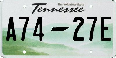 TN license plate A7427E