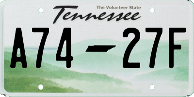 TN license plate A7427F