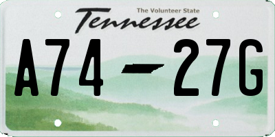 TN license plate A7427G