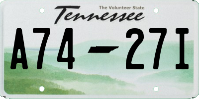 TN license plate A7427I