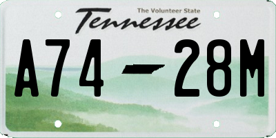 TN license plate A7428M