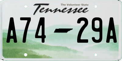 TN license plate A7429A