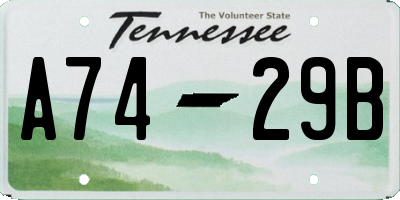 TN license plate A7429B