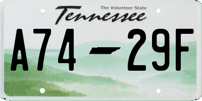 TN license plate A7429F