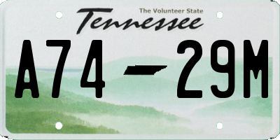 TN license plate A7429M