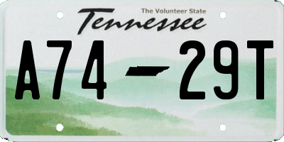 TN license plate A7429T