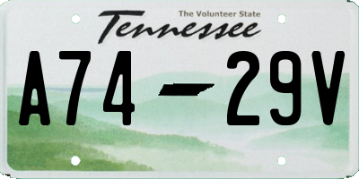 TN license plate A7429V