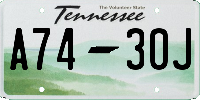 TN license plate A7430J