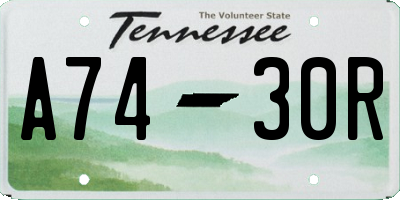 TN license plate A7430R