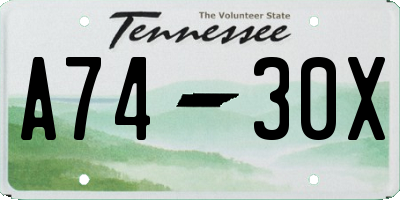 TN license plate A7430X